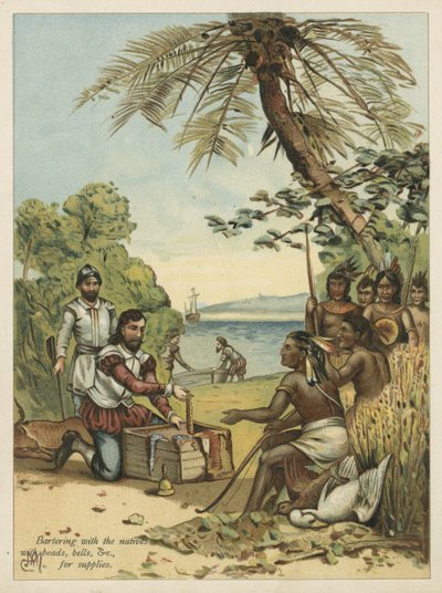 Columbus Bartering with Native Americans for Supplies by Andrew Melrose